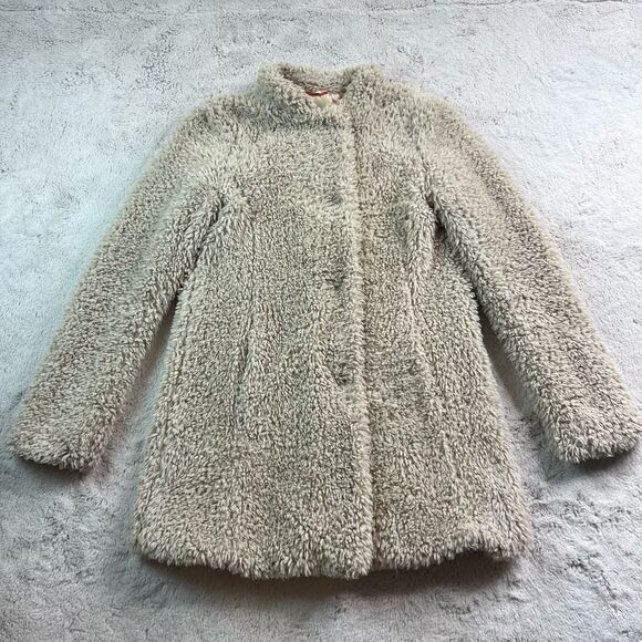 Anthropologie Elevenses Womens Size 2 XS Deep Pile Fleece Teddy Jacket Mob Wife - Picture 1 of 10